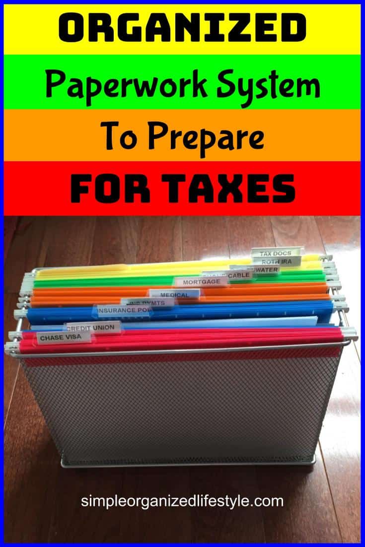 Organized Paperwork System to Prepare for Taxes Home Money Habits