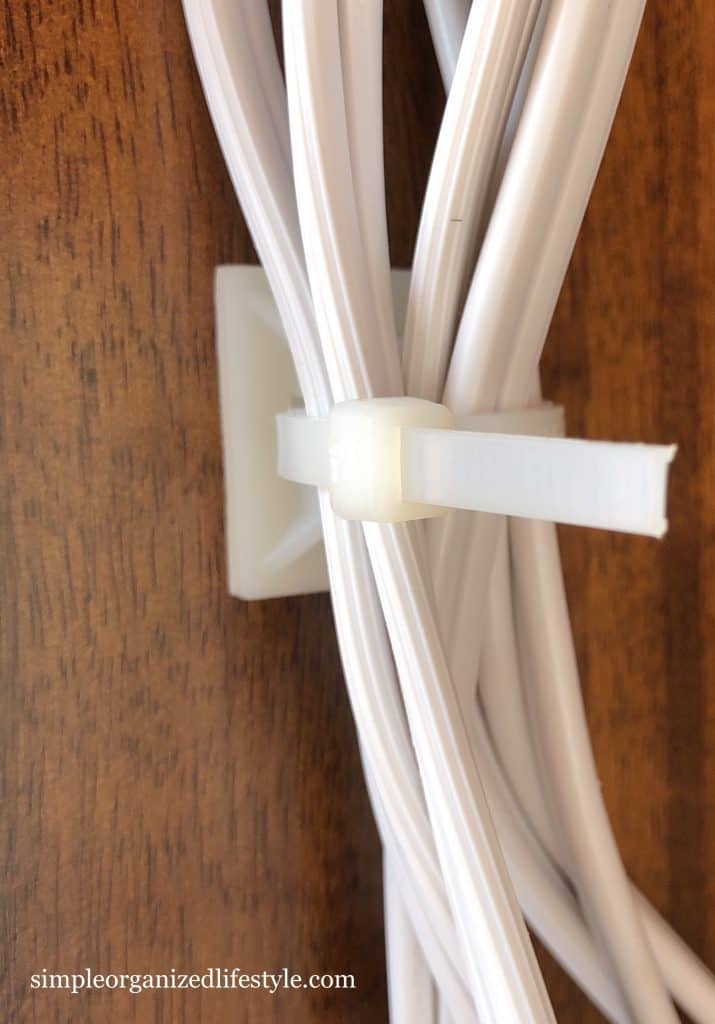 Securing cables with zip ties